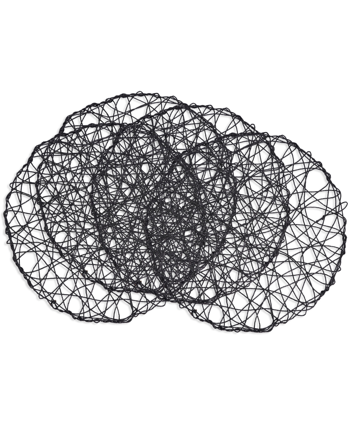 Saro Lifestyle Intricate Wire Placemats, 15" Round In Black