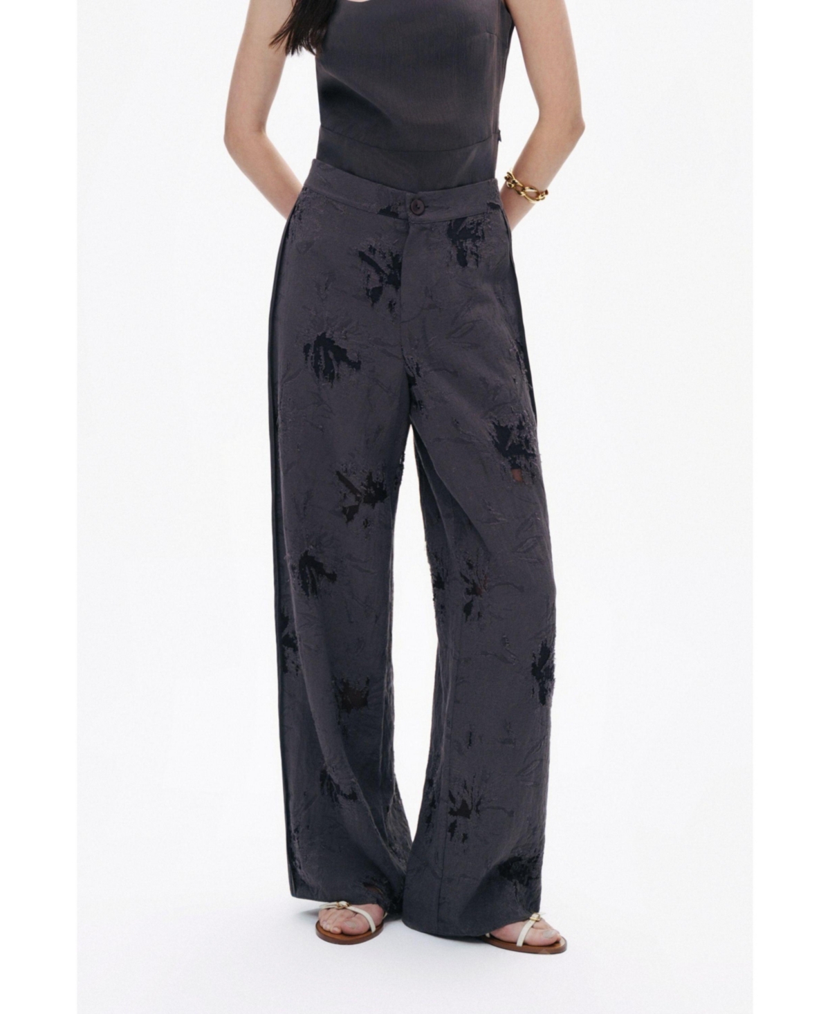 Women's Jacquard Pants - Anthracite