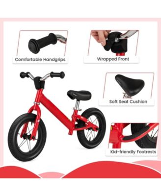 12 Inch Toddler Balance Bike with Height Adjustable Handlebar and Seat