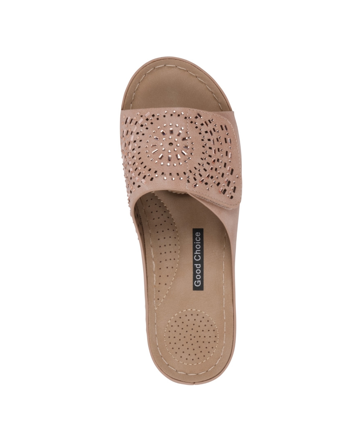 Gc Shoes Women's Adrina Embellished Wedge Sandals In Blush