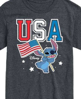 Men's Disney Lilo Stitch USA Flag Short Sleeve T-Shirt
