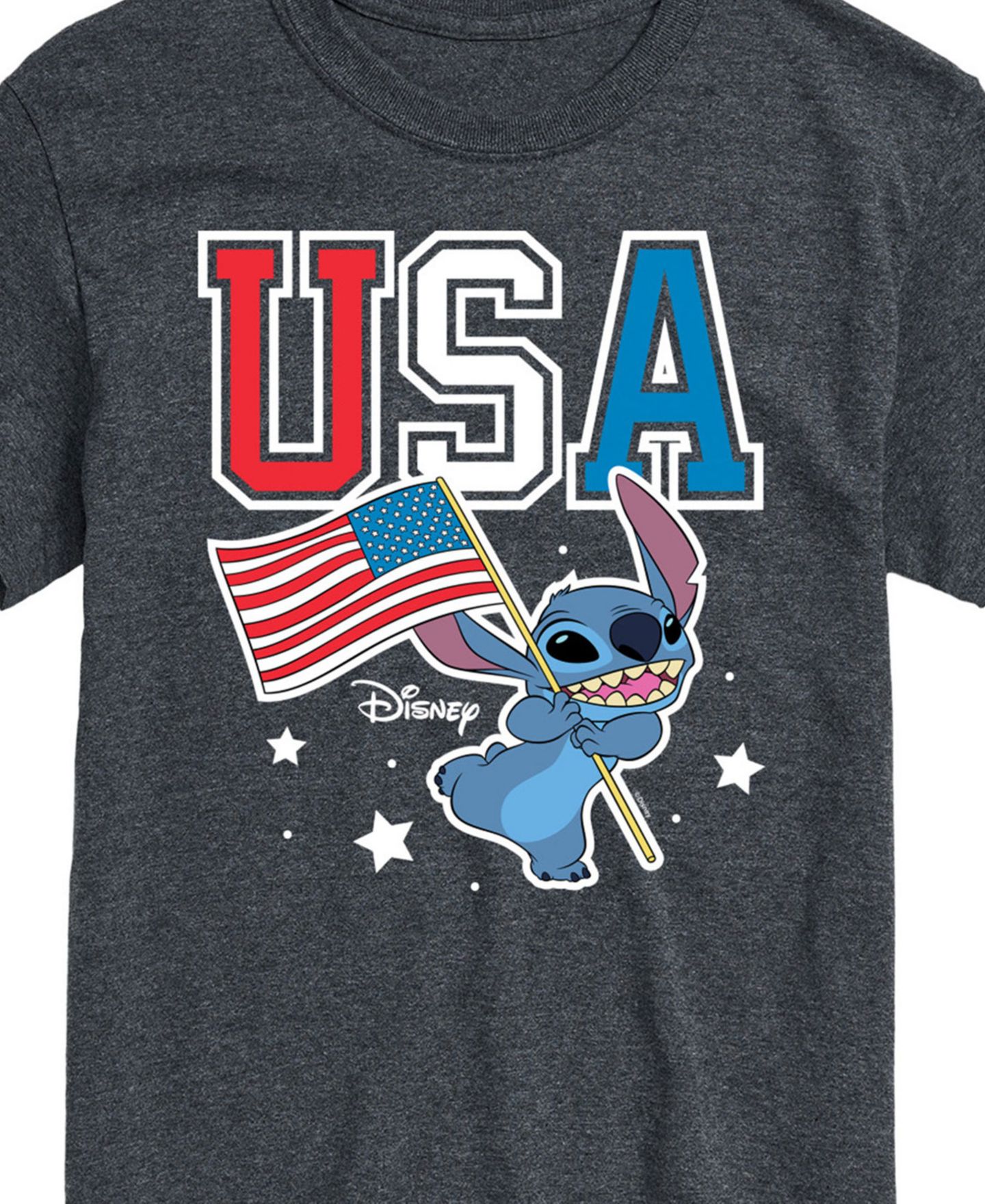 Мужская футболка AIRWAVES Disney Lilo Stitch USA Flag Short Sleeve, цвет: Серый — фото 2