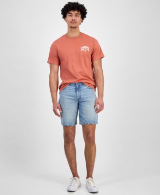 Men's Relaxed Fit Box Tab Short Sleeve Logo Graphic Crewneck T-Shirt