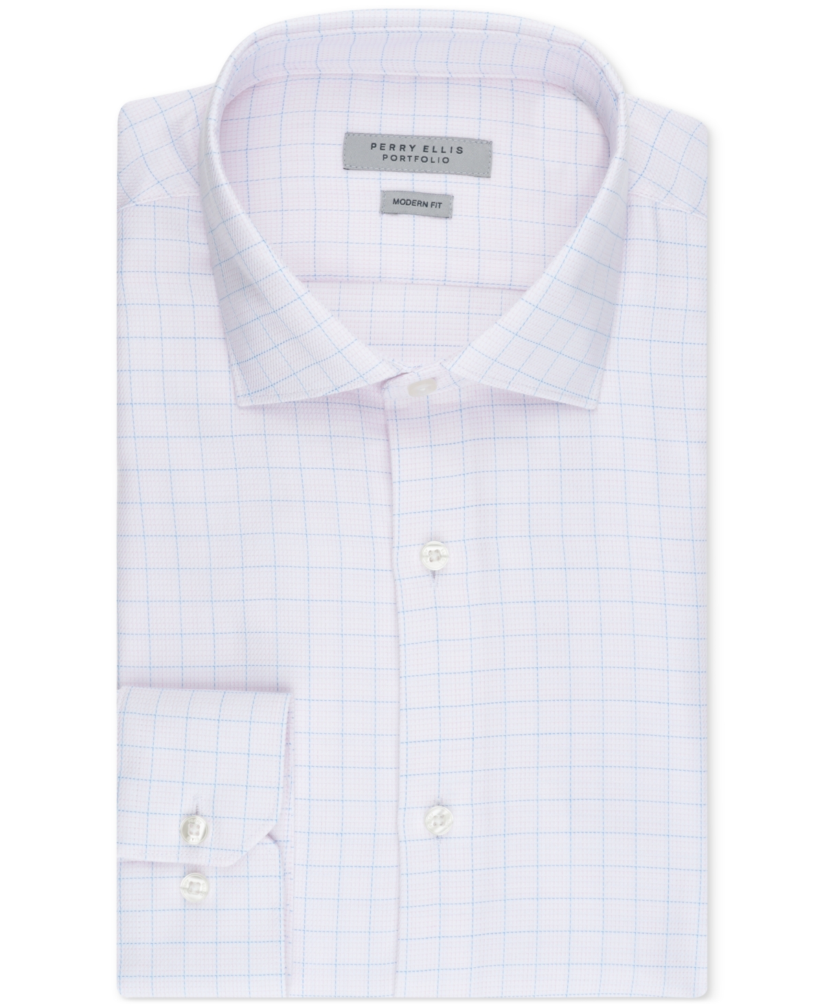 Men's Textured Tattersall Dress Shirt - Powder Pink