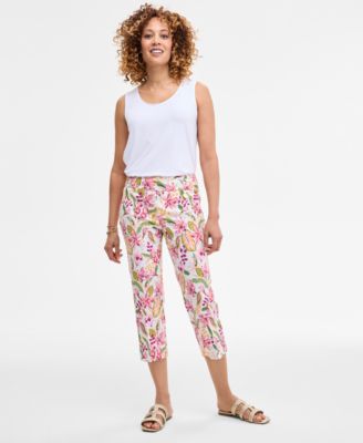 JM Collection - Women's Printed Rivet Capri Pants, Exclusively at Macy's