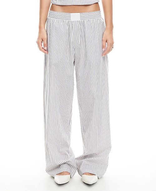 alfani Lioness Women's Cobain Striped Pants Women's Fashion Shoes & Accessories