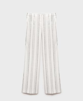 MANGO - Women's Straight Striped Pants