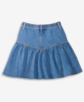 Little & Big Girls Indigo Cotton Denim Ruffle Skirt, Exclusively at Macy's