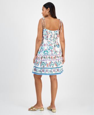 Women's Printed Sleeveless Fit & Flare Dress