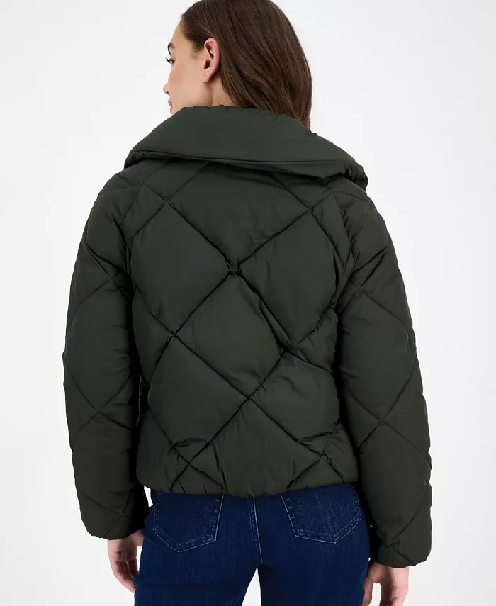 Women's Short Diamond Puffer Coat - thumbnail 9