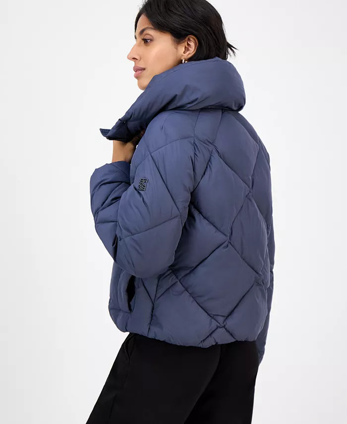 Women's Short Diamond Puffer Coat - thumbnail 2