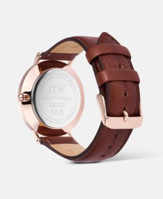 Men's Analog Brown Genuine Leather Watch, 40mm