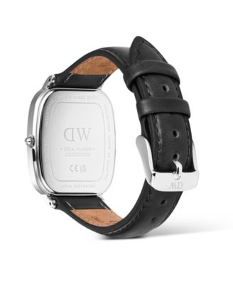 Men's Analog Black Genuine Leather Watch, 32mm