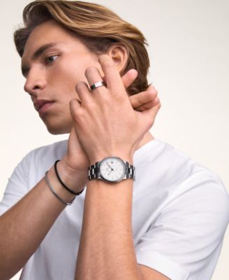 Unisex Automatic Silver-Tone Stainless Steel Watch, 40mm