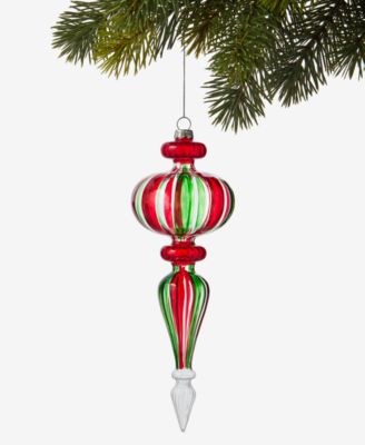 Holiday Lane - Heritage Glass Red and Green Finial Ornament