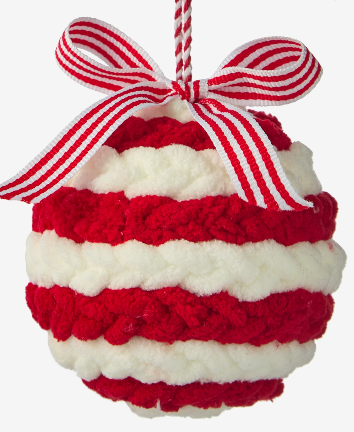 Holiday Lane Heritage Soft Red Stripe Ball Ornament, Macy's Exclusive In Multi