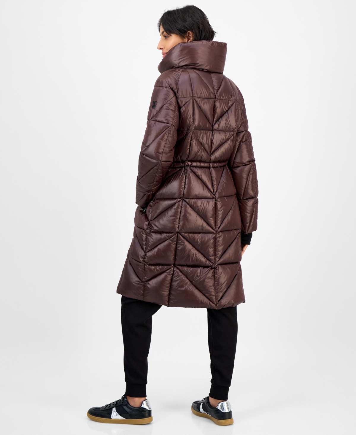 Bcbgmaxazria Women's Quilted Thumbhole-cuff Puffer Coat In Brown