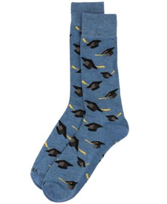 Men's Graduation Pattern Rayon Novelty Crew Socks