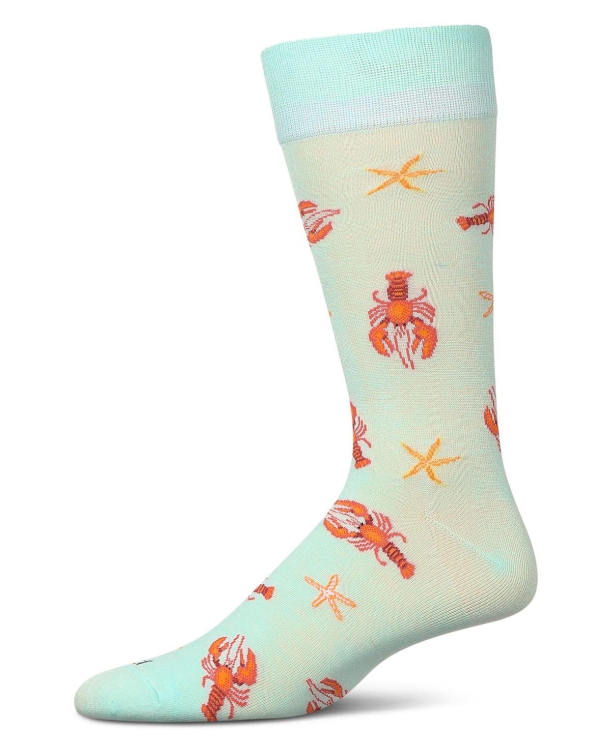 Men's Lobster Rayon Crew Socks - Aqua