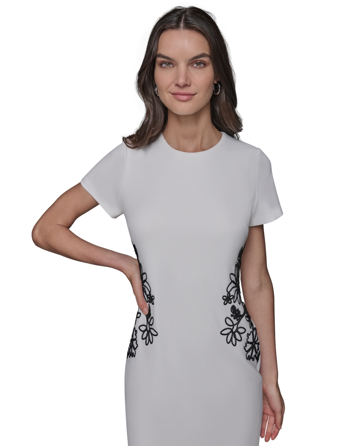 Karl Lagerfeld Scuba Crepe Soutache Dress