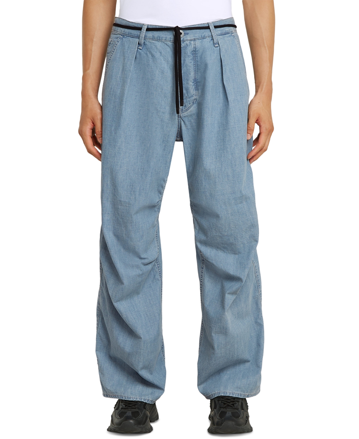 Men's Pleated 3D Relaxed Fit Jeans - Faded Breeze