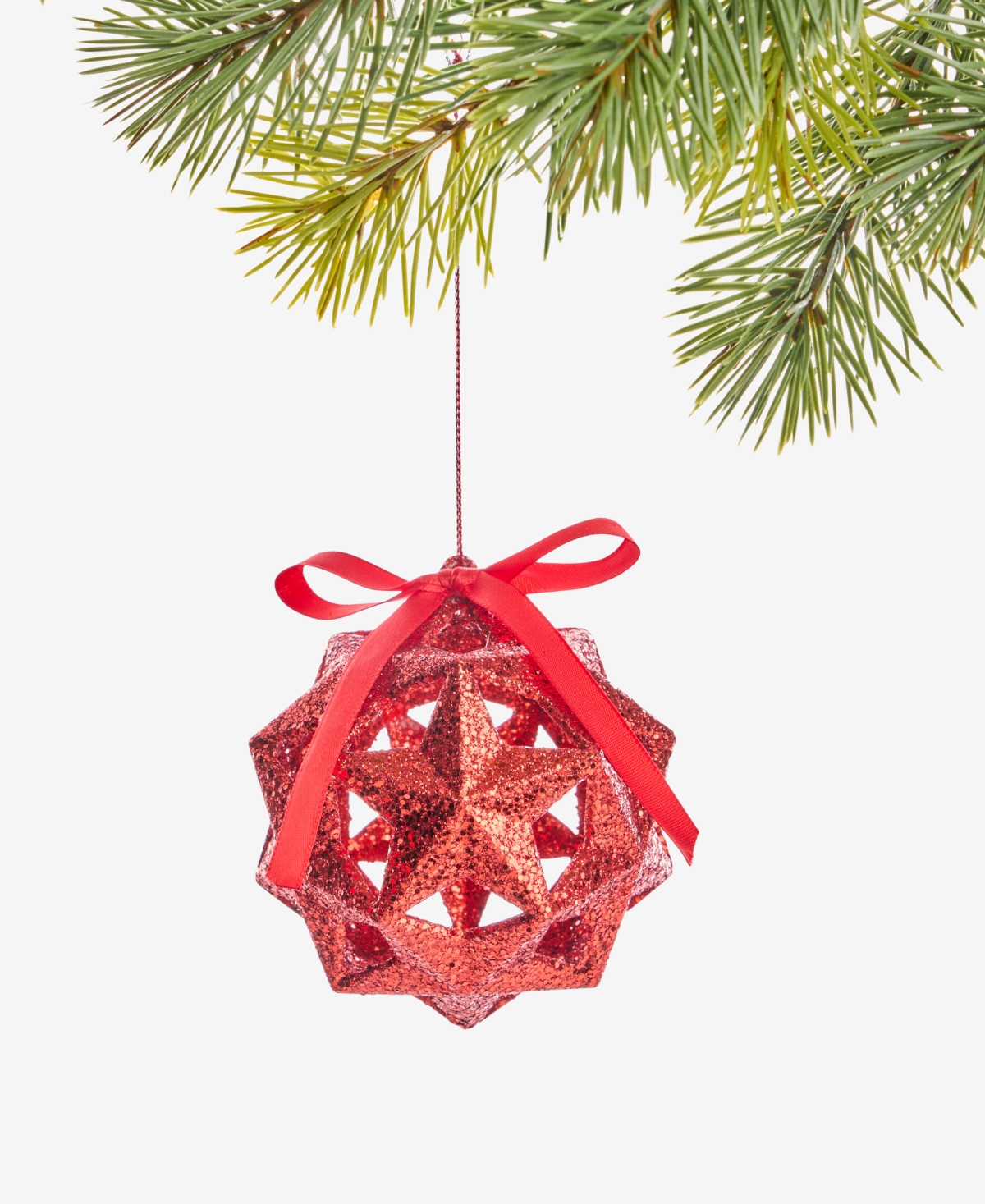 Holiday Lane Christmas Glitters Star Ball Ornament, Macy's Exclusive In Multi