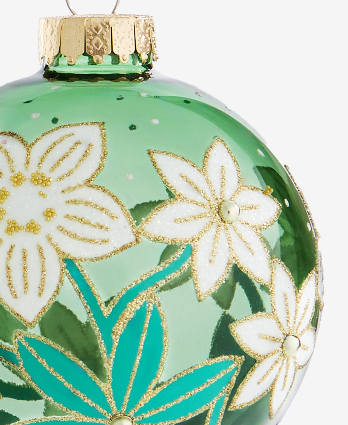 Holiday Lane Enchanted Emerald Glass Ball Ornament, Macy's Exclusive In Transparent