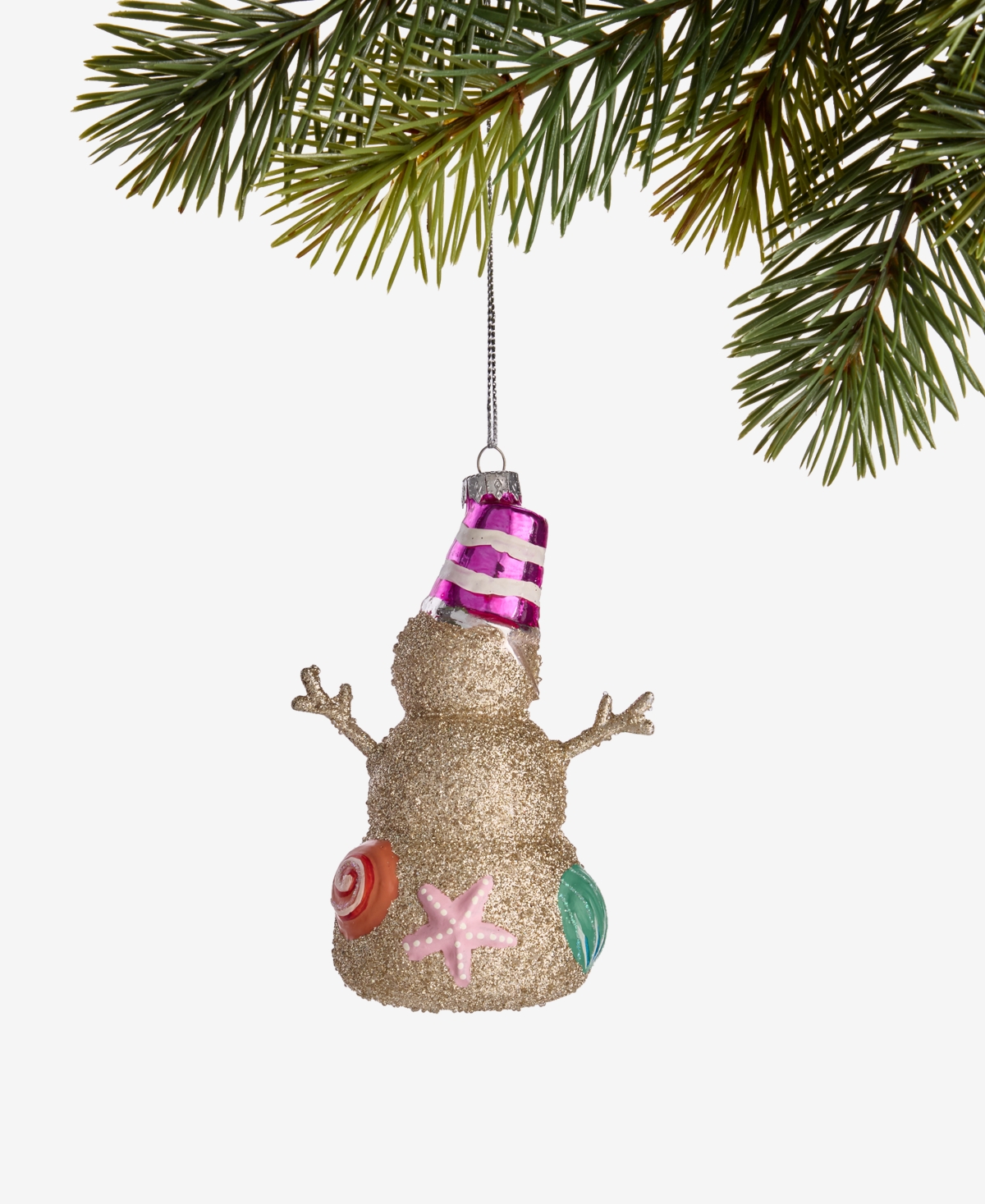 Holiday Lane Florida Glass Beach Snowman Ornament, Macy's Exclusive