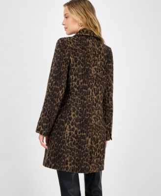 Women's Single-Breasted Animal-Print Coat
