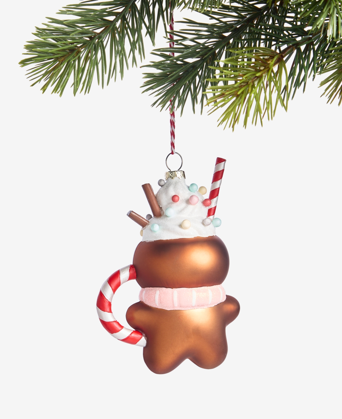 Holiday Lane Gingerbread Village Hot Cocoa Gingerbread Man Ornament, Macy's Exclusive In Transparent