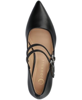 Women's Carnation Pointed Toe Mary Jane Pumps