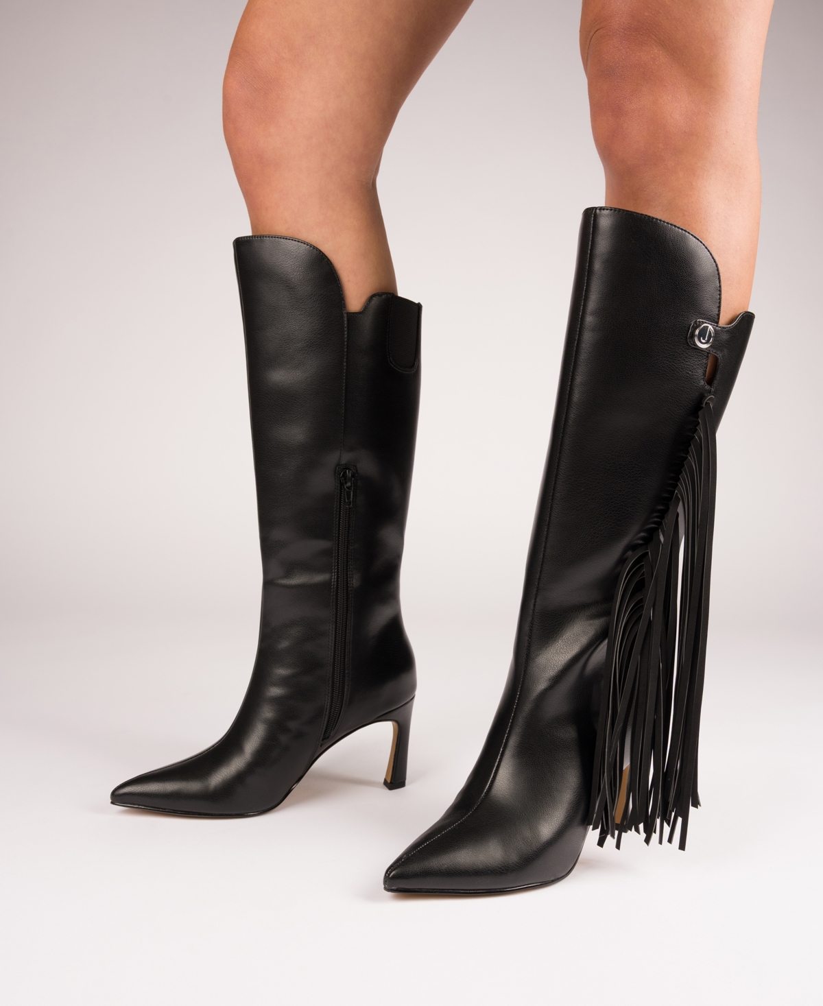 Journee Collection Women's Dolly Stiletto Heel Comfort Boots In Black
