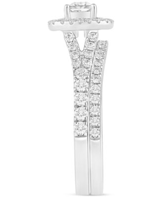 Diamond Double Halo Bridal Set (1 ct. t.w.) in 14k White Gold