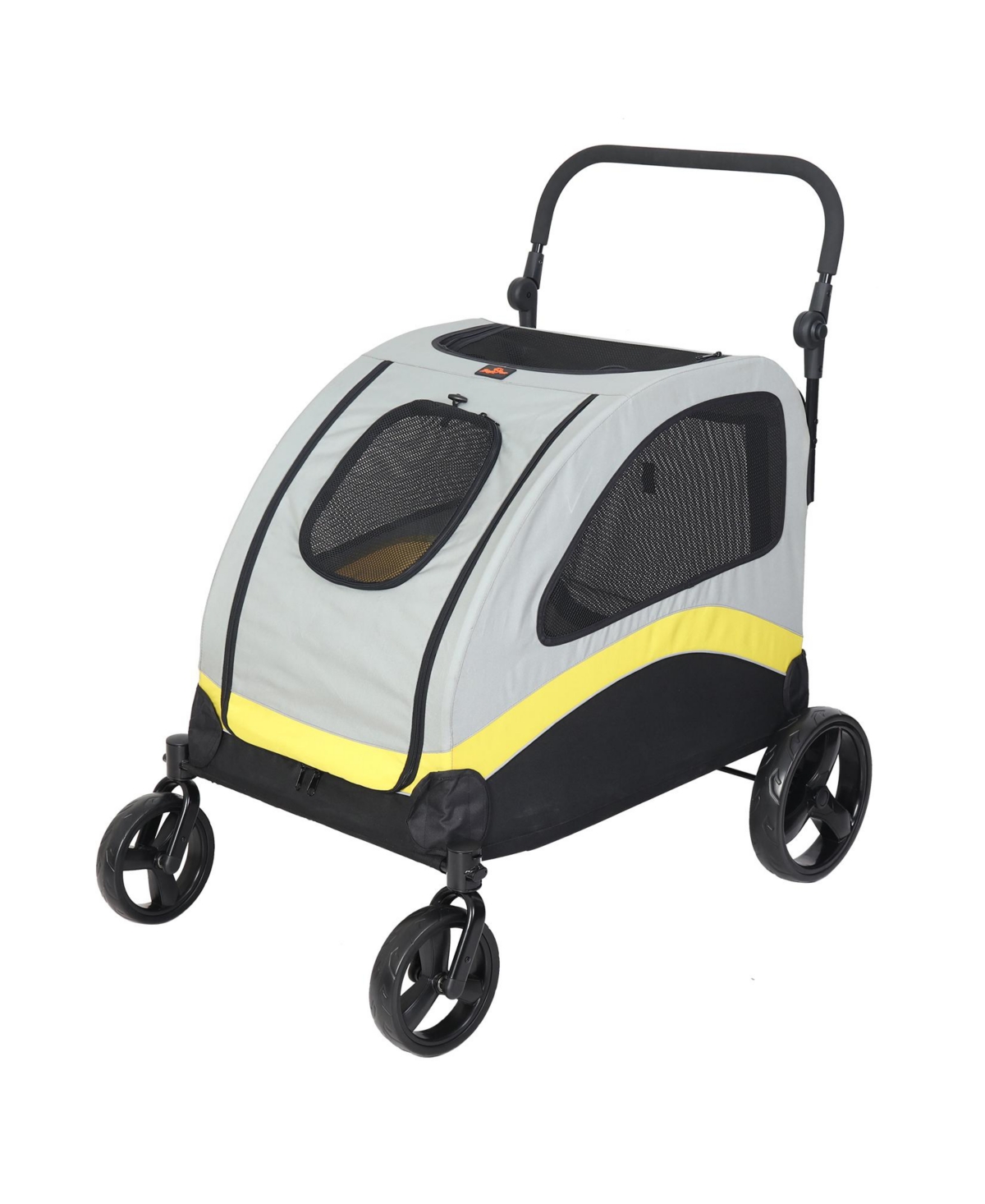 4 Wheel Foldable Dog Cat Travel Stroller - Grey