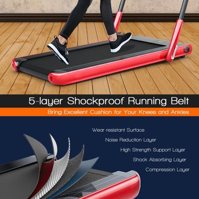 2-in-1 Folding Walking Pad Treadmill – LED Display, Remote Control, and Ultra-Compact Design for Home Fitness