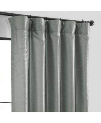 Silver Vintage Textured Faux Dupioni Silk Curtain