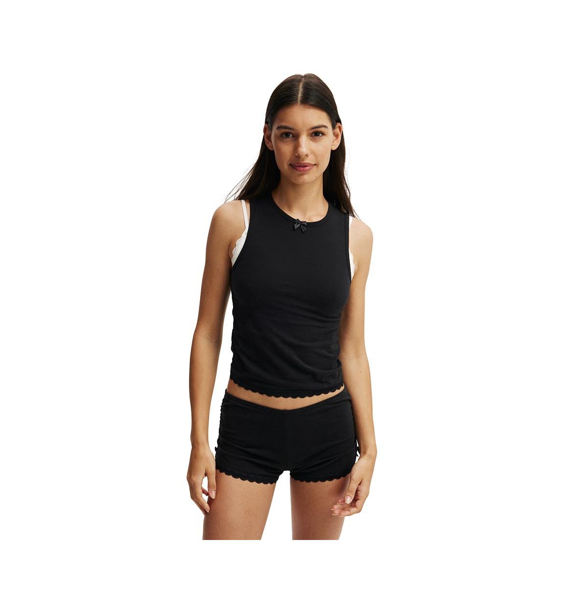 Women's Peached Jersey Ruched Tank - Yellow dream