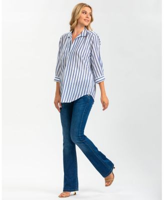 Maternity Classic Collared 3/4 Sleeve Blouse Panarea