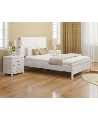 White Solid Wood Full Double Bed Frame
