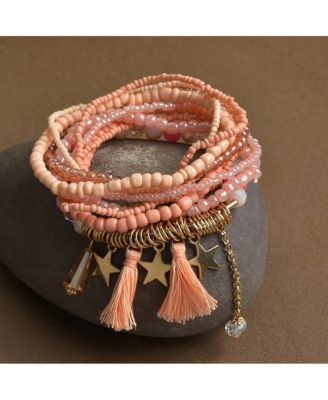 Women's Beaded Tassel Multi-Layer Bracelet