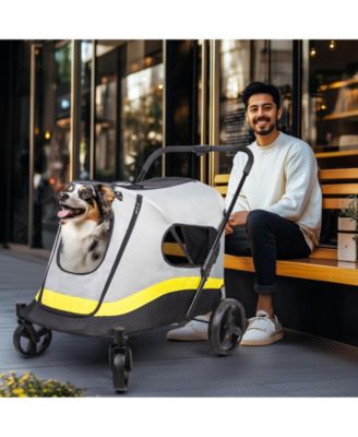 4 Wheel Medium-Large Dog Stroller With 3 Zipper Doors