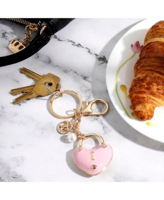 Heart Lock Keychain – Chic Pink & Gold Fashion Accessory