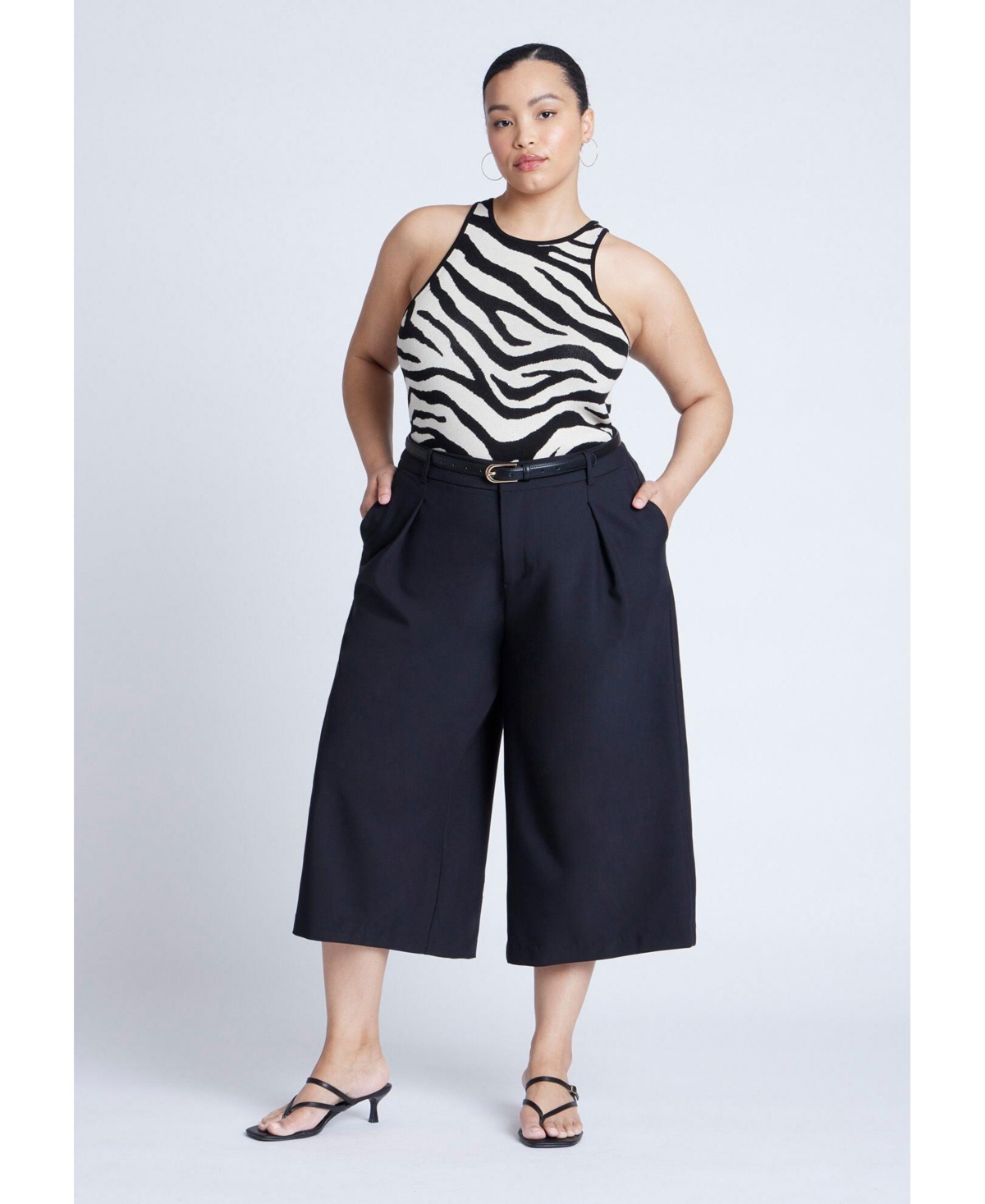 Eloquii Women's Plus Wide Leg Culotte