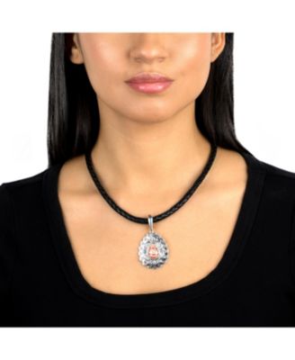 Sterling Silver Rhodochrosite Pear Pendant Enhancer