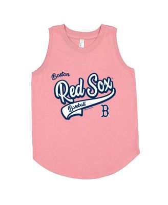 Soft As A Grape - Big Girls Pink Boston Red Sox Tank Top