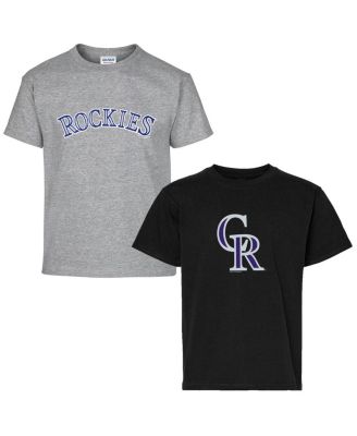 Soft As A Grape - Big Boys and Girls Black/Gray Colorado Rockies Two-Pack T-Shirt Set