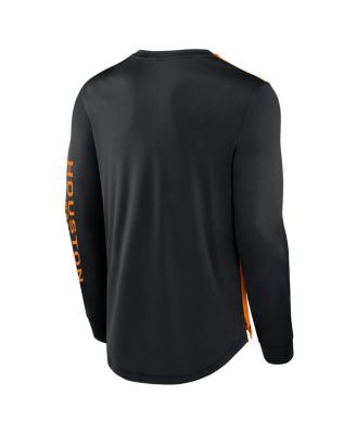 Men's Black/Orange Houston Dynamo FC Striker Long Sleeve T-Shirt