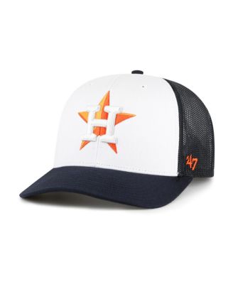 '47 Brand - Men's White/Navy Houston Astros Freshman Trucker Adjustable Hat
