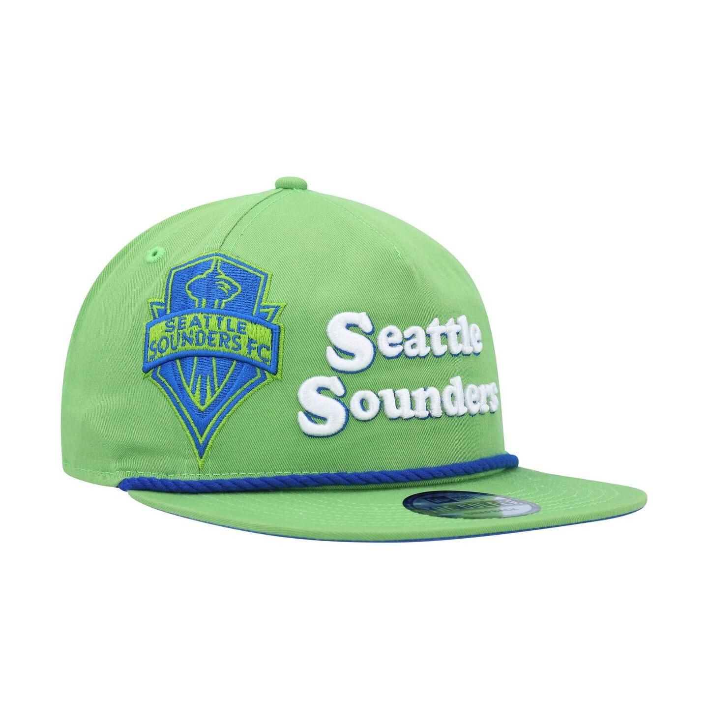 Мужская кепка New Era Rave Green Seattle Sounders FC Heritage The Golfer Snapback Hat — фото 1