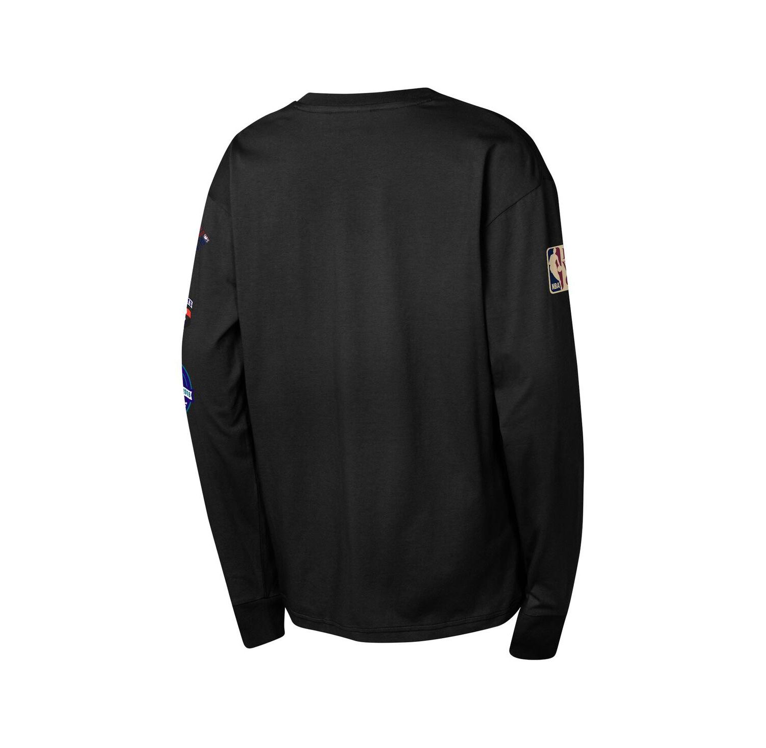 Big Boys and Girls Black Charlotte Hornets Hardwood Classic All Over Long Sleeve T-Shirt